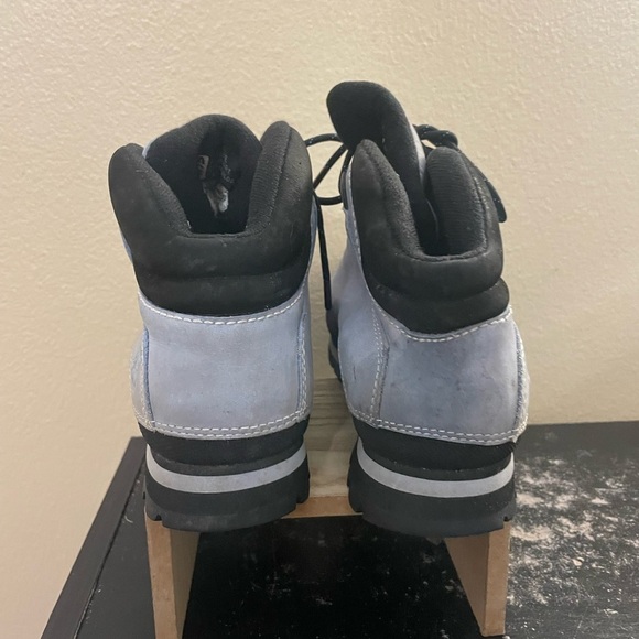 VINTAGE y2k 90s Timberland Euro-Dub Boots Soft Leather Streetwear Baby Blue 7.5 - Picture 11 of 11